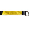 Commercial Grade High Strength Inflatable Straps featuring yellow and black design with metal D-ring for secure fastening
