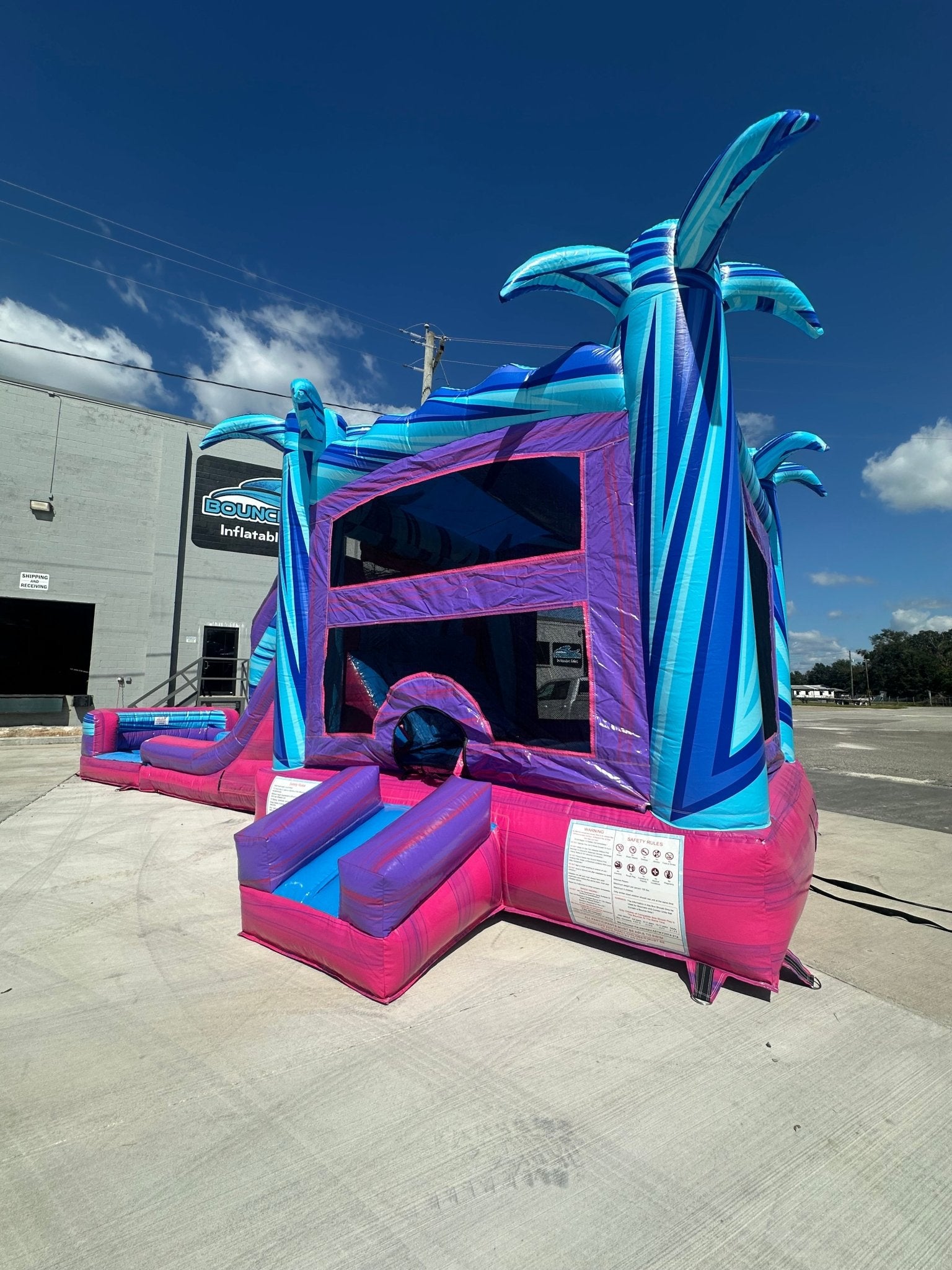 レインボーローズドーム ３Set☆ Supernova Dual Lane Bounce House with Slide (Wet/Dry)