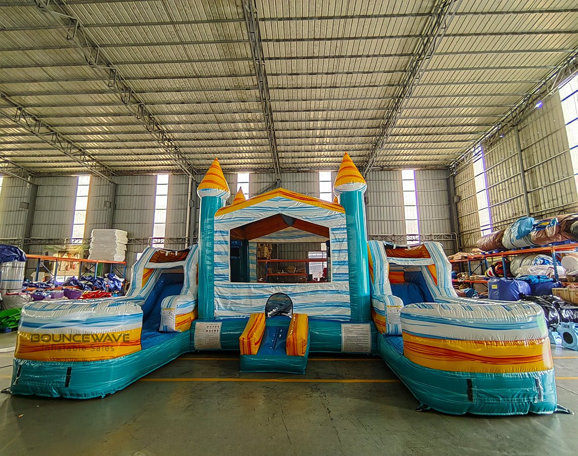 Surf’s Up Econo Duo Bounce & Slide Combo (Wet/Dry) - BounceWave Inflatable Sales