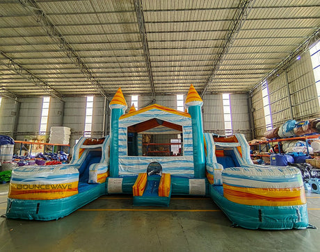 Surf’s Up Econo Duo Bounce & Slide Combo (Wet/Dry) - BounceWave Inflatable Sales