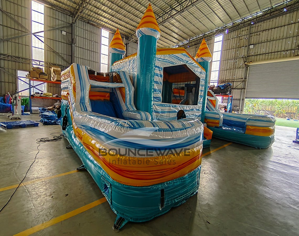 Surf’s Up Econo Duo Bounce & Slide Combo (Wet/Dry) - BounceWave Inflatable Sales