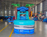 Teal Swappable Commercial Inflatable Combo (Wet/Dry) - BounceWave Inflatable Sales