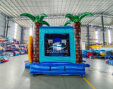 Teal Swappable Commercial Inflatable Combo (Wet/Dry) - BounceWave Inflatable Sales