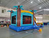 Tropic Shock Dual Lane Bounce House with Slide (Wet/Dry) - BounceWave Inflatable Sales