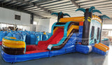 Tropic Shock Single Lane Commercial Inflatable Combo (Wet/Dry) - BounceWave Inflatable Sales