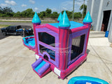 UltraShock PowerPlay Dual Lane Bounce House with Slide Combo - BounceWave Inflatable Sales