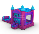 UltraShock PowerPlay Dual Lane Bounce House with Slide Combo - BounceWave Inflatable Sales