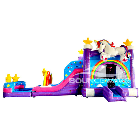 Unicorn Splash XL Bounce House with Slide (Wet/Dry) - BounceWave Inflatable Sales