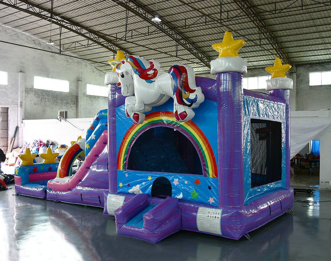 Unicorn Splash XL Commercial Inflatable Combo (Wet/Dry) - BounceWave Inflatable Sales