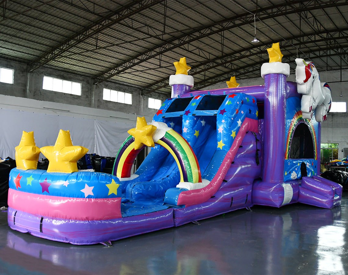 Unicorn Splash XL Commercial Inflatable Combo (Wet/Dry) - BounceWave Inflatable Sales