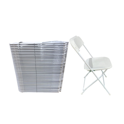 White Plastic Folding Chairs (200 Count) – Heavy Duty Event Seating - BounceWave Inflatable Sales